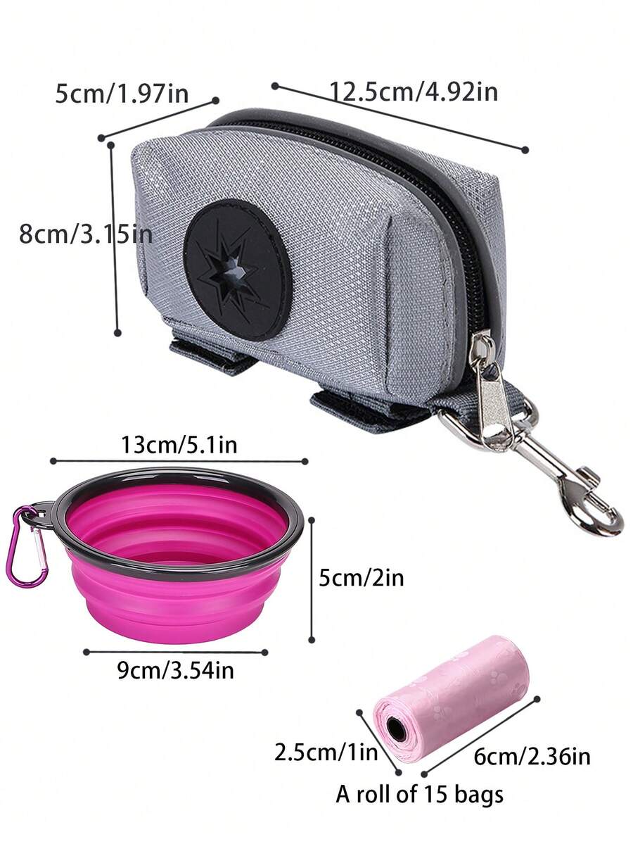 1 Set Dog Walking Gear, Including Poop Bag Dispenser, Oxford Cloth