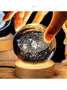 Crystal Ball LED Night Lamp With Different Designs, 3D Lighting, Planets, Solar System, SMALL SIZE, Indoor Light, Decoration - Multicolor - View 1