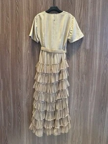 Popular Fashion Mesh Splicing Dress And Suit Skirt/GA301 - 卡其色 - 查看 3