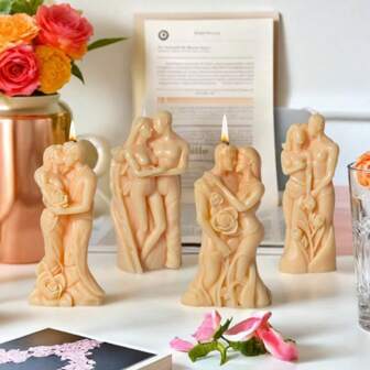 1 件情侣造型肖像蜡烛模具，蜡烛硅胶模具人体树脂模具肖像硅胶模具树脂模具 DIY 香薰装饰模具蜡烛制作模具人体模具，圣诞节复活节必需品