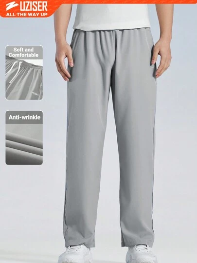  UZISER Men's Breathable Lightweight Woven Straight Leg Basketball Running Training Pants