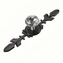5 Pieces Set Of Elegant Gold Rhinestone Crystal Glass Handles With Tray - Polished Finish, Highly Attractive Multifunctional Kitchen, Bathroom And Office Decorative Glass Handles, Crystal Handles For Drawers And Cabinets - Multicolor - View 20