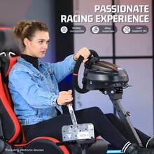 Minneer Racing Steering Wheel Stand With Racing Seat Adjustable Racing Simulator Mount For G27 G29 G920, T300 Race Car Seat, Wheel Shifter Pedals NOT Included - Red - View 2