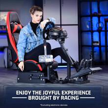 Minneer Racing Steering Wheel Stand With Racing Seat Adjustable Racing Simulator Mount For G27 G29 G920, T300 Race Car Seat, Wheel Shifter Pedals NOT Included - Red - View 1