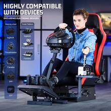 Minneer Racing Steering Wheel Stand With Racing Seat Adjustable Racing Simulator Mount For G27 G29 G920, T300 Race Car Seat, Wheel Shifter Pedals NOT Included - Red - View 3