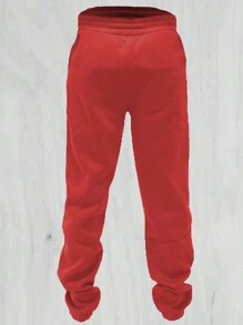 Men's Basic Drawstring Waist & Cuffed Casual Sweatpants For Outdoor Running, Spring And Fall - GÓI 3 CÁI - ĐỎ CAM CHUA - Xem 7