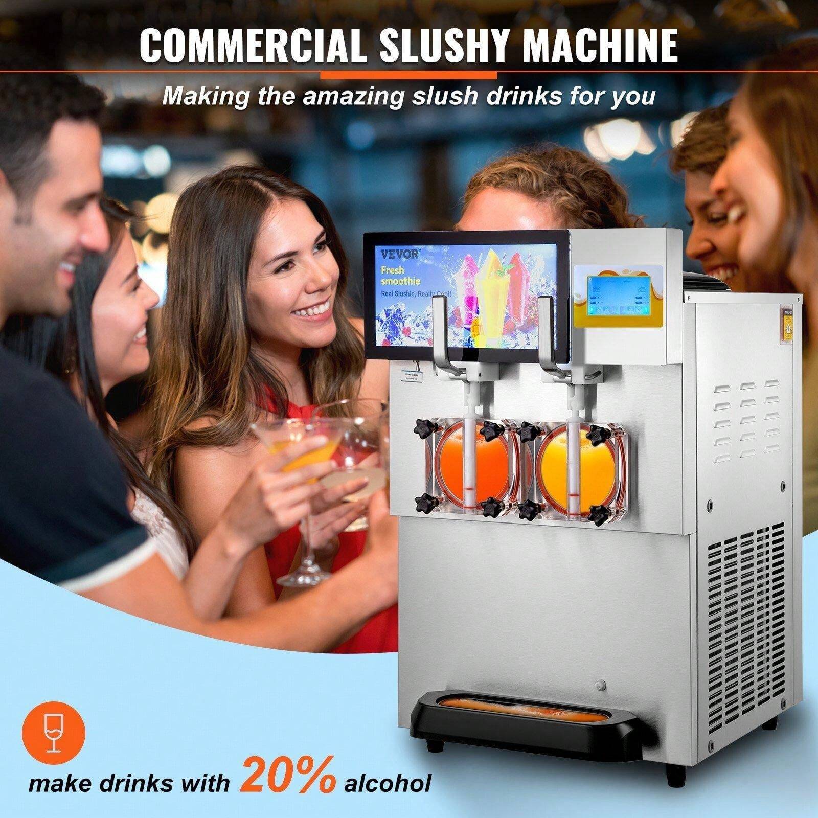8L Double Bowl Slushy Machine Perfect For Parties & Cafes! 1155W