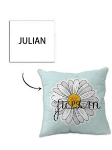 1個個性化定制枕套，婚禮情侶紀念禮物，家居裝飾，情人節、聖誕節、感恩節、新年圖案，寶寶/情侶/家庭照片，單面印刷，不帶內芯。 - 彩色 - 查看 2