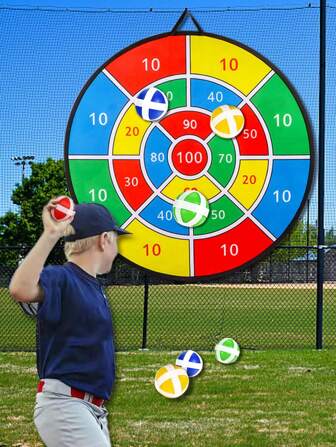 29" Large Dart Board For Kids, Kids Dart Board With Sticky Balls, Boys Toys, Indoor/Sport Outdoor Fun Party Play Game Toys, Birthday Gifts For 3 4 5 6 7 8 9 10 11 12 Year Old Boys Girls