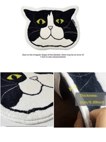1pc, Whimsical Cute Cat Head Pattern Floor Mat - Slip-Resistant, Waterproof, Stain-Resistant, Machine Washable - Perfect For Living Room, Entrance, Laundry Room, Dining Room, Bathroom, Bedroom, Kitchen, Home Decor, Area Rugs