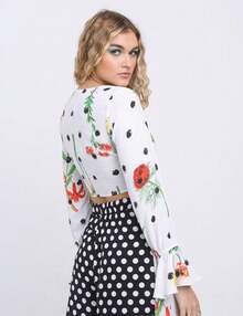 Pop Pequiá Bouquet Tie Blouse - 白色 - 查看 2