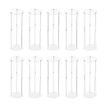 10 Pcs Wedding Acrylic Flower Vases Clear Flower Stand Set Elegant Wedding Centerpieces Table Top Decorations Column Flower Stand For Lawn Wedding Hotel Hall Event Party Decor
