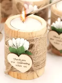 2/1pc Wooden Candle Holder, Simple Wooden Cylinder Candle Holder With Tea Light, Centerpiece Candlesticks For Wishing, Wedding Party, Birthday Table, Bridal Shower Tea Valentine's Day Valentines