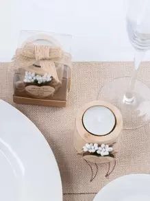 2/1pc Wooden Candle Holder, Simple Wooden Cylinder Candle Holder With Tea Light, Centerpiece Candlesticks For Wishing, Wedding Party, Birthday Table, Bridal Shower Tea Valentine's Day Valentines