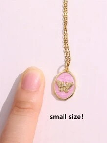 1 chiếc vòng cổ đá tự nhiên màu tím tráng men hình bướm hoa thánh giá trái tim 18K mạ vàng thép không gỉ mặt dây chuyền vòng cổ cho phụ nữ trang sức quà tặng ngày lễ tình nhân - Nhiều màu - Xem 5