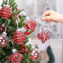 圣诞球装饰物套装 9 件 80 毫米/3.15 英寸防碎透明闪光圣诞树装饰物悬挂装饰物适用于圣诞节装饰、万圣节、万圣节装饰 - Christmas Ball - 查看 5