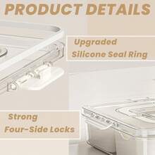 Eight-Compartment Airtight Food Storage Container Modular Food Storage Containers Airtight Lid With Secure Locking Mechanism High-Quality Stackable Design For Space Saving - Clear - View 7