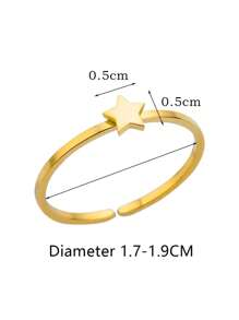 Anillo con decoración de estrella - Amarillo Oro - Ver 4