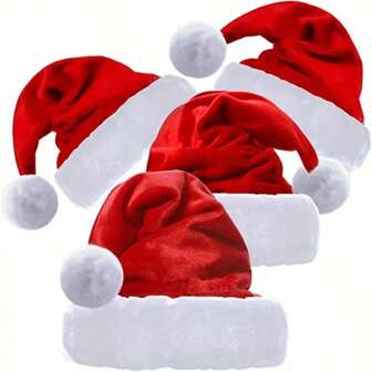 1pc Soft Wool Santa Claus Hat - Red, Machine Washable, Suitable For Holiday Party And Decoration Best Gifts Birthday