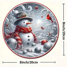 1pc 圣诞木制圆形装饰摆件红帽子手拿小矮人圣诞礼物数字白色雪人适用于圣诞节节日气氛装饰,万圣节,万圣节装饰 - 彩色 - 查看 2