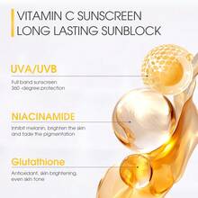 SKINEVER 维生素C亮白防晒霜单支装 30ML 防水持久防晒SPF50+++ 烟酰胺谷胱甘肽有效防晒促进肌肤容光焕发平衡肤色减少黑斑适合所有肤质 - 黃色 - 查看 4