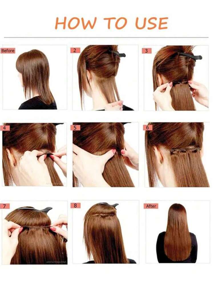 Straight Hair Extensions Long Black Grey Hair Extensions Clip In Hair Extensions For Women 7 Pieces Hair Extensions Fluffy And No Tangled 22-24 Inch