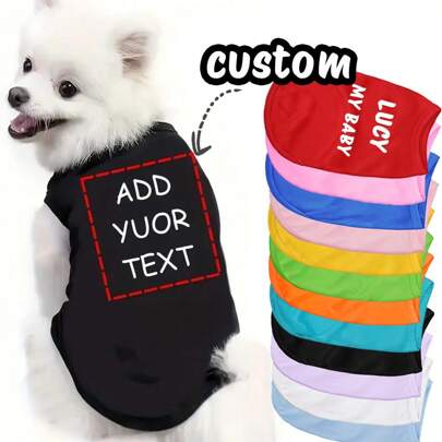 Personalized Dog Clothing Shirt Pullover, Customized Soft Dog T-Shirt, Colorful Pet Vest, Personalized Pet Supplies - Nice Gift For Your Pet