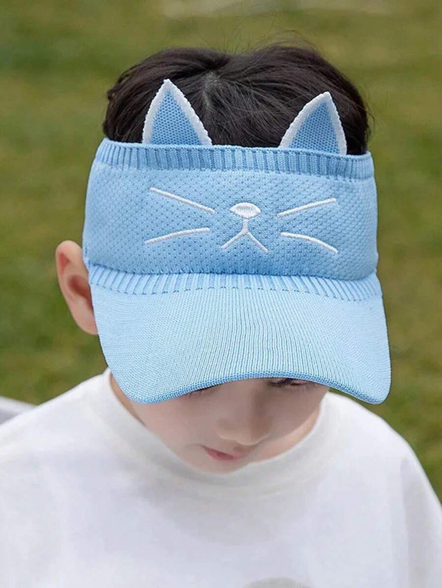 Children's Baseball Cap Spring And Summer Empty Sun Hat Boys And Girls Baby Sun Protection Hat - 藍色 - 查看 1