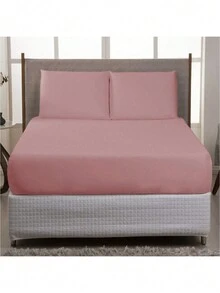 Sheet Sets With Pillowcases - 乾枯玫瑰色 - 查看 2