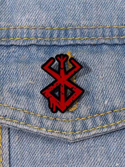 1pc Christmas Gift Abstract Spider Casual Zinc Alloy Brooch, Versatile Accessory Brooch, Metal Badge, Bag Pin, Suitable For All Seasons, Number 8 Design