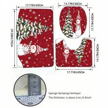 3 件套圣诞雪人圣诞树浴室套装，含地垫、马桶盖、浴巾、冬季雪人圣诞树浴室套装、冬季圣诞雪人浴室装饰、圣诞家居礼物浴室地毯户外地毯门垫秋季装饰浴室配件返校