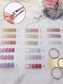 klimonla Nagelkunst Ausstellungsständer, Musterherstellung, Ausstellungstafel, Farbpalette, Fertigprodukt-Stil, Muster, Farbkarten-Displaykarte - Transparent - Übersicht 3