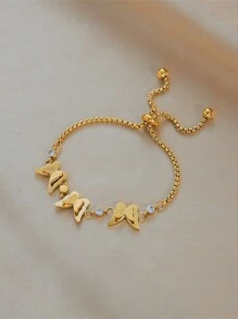 小巧简约百搭个性时尚复古金拉立体蝴蝶链配饰女手链适合日常佩戴 - 金黃色 - 查看 2