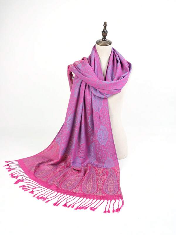 1pc Women's Paisley & Paisley Pattern Jacquard Scarf/Shawl, Versatile For Daily Wear Winter Fall