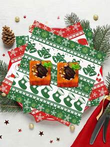 20 piezas Papel de envoltura resistente a la grasa para Navidad, envoltorios desechables antiaceite para sándwiches, hamburguesas, pollo frito y talla grande. Accesorios y utensilios de cocina ideales, perfectos para el empaquetado de alimentos navideños y forros absorbentes de aceite - Multicolor - Ver 4