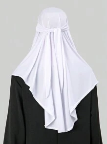 1 pezzo Balaclava da donna di colore unito con cordino, fascia elastica, traspirante e confortevole, multiuso per sport, yoga, fitness e moda - Passamontagna tinta unita - Visualizzare 9