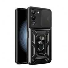 带支架的手机壳适用于 Infinix Note30pro、Infinix Note 12 G96、带滑动窗口和光滑装甲的防摔手机壳适用于 Infinix Zero 20 Tecno Spark GO 2023 - 黑色 - 查看 2