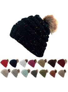 1pc Unisex Ski Hat, Y2K Style Logo Label Knit Cap, Outdoor Windproof Casual Beanie, Warm Winter Hat Suitable For Commuting