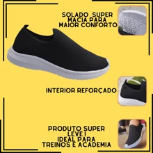 Women's Comfortable Sock Sneakers 34 To 40 Without Laces Gym Walking Casual Training G1 - 黑色 - 查看 6
