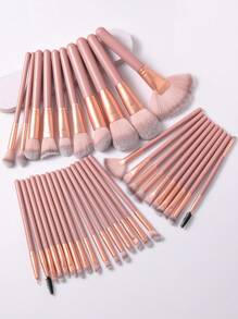 [Bean Paste Pink]18-20-25-30-36-40 Pcs Makeup Brush Sets Premium Synthetic Hair  Eyeshadow Blending Brush Sets Cosmetics Tools