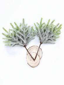 1 mazzo (6 teste) di piante artificiali, albero decorativo di Natale MINI con foglie e lettere, materiale per profumo fai-da-te, materiale per ghirlande, accessori per scatole di caramelle, decorazione per matrimoni domestici, fiore da polso per spose, fiore da torace, materiale per fiori da testa, regalo di San Valentino, decorazione per Capodanno, accessori per torte per feste di compleanno, San Valentino, regalo - verde bianco - Visualizzare 5