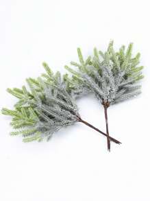 1 mazzo (6 teste) di piante artificiali, albero decorativo di Natale MINI con foglie e lettere, materiale per profumo fai-da-te, materiale per ghirlande, accessori per scatole di caramelle, decorazione per matrimoni domestici, fiore da polso per spose, fiore da torace, materiale per fiori da testa, regalo di San Valentino, decorazione per Capodanno, accessori per torte per feste di compleanno, San Valentino, regalo - verde bianco - Visualizzare 4