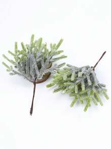 1 mazzo (6 teste) di piante artificiali, albero decorativo di Natale MINI con foglie e lettere, materiale per profumo fai-da-te, materiale per ghirlande, accessori per scatole di caramelle, decorazione per matrimoni domestici, fiore da polso per spose, fiore da torace, materiale per fiori da testa, regalo di San Valentino, decorazione per Capodanno, accessori per torte per feste di compleanno, San Valentino, regalo - verde bianco - Visualizzare 3