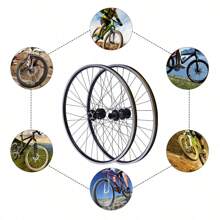 SHZICMY Mountain Bike Wheelset 27.5 Inch, Aluminum Alloy Rim Disc Brake MTB Wheelset, Quick Release Front Rear Wheels Black Bike Wheels Carbon Hub MTB Wheels Fit 7-11 Speed Cassette 27.5" Mountain Bike Wheelset Rim Disc Brake MTB Wheelset Aluminum Alloy - Black - View 2