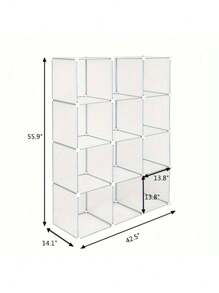 Cube Storage 12-Cube Book Shelf Storage Shelves Closet Organizer Shelf Cubes Organizer Bookcase - White - View 2