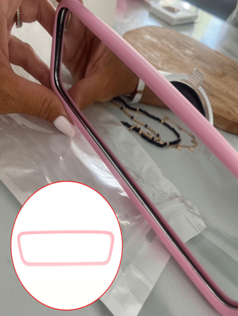 1pc Tesla Model3/Y Interior Rearview Mirror Silicone Frame Trim Accessories, Decoration