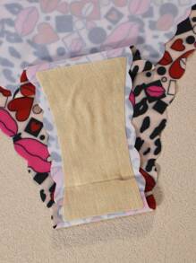 7条/包 - 女士圣诞印花荷叶边舒适性感柔软纯棉三角裤 - 彩色 - 查看 5