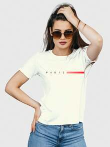 Women's T-Shirt Paris 2 Cotton T-Shirt - Màu be - Xem 1