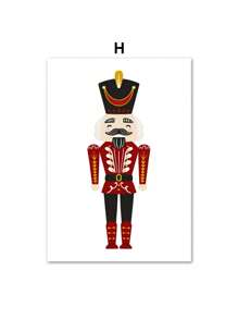 1PC Christmas Gallery Wall Set Nutcracker Winter Deer Snow Truck Posters Of Wall Art Canvas Print Picture Festive Holiday Home Decor No Frame - Multicolor - View 34