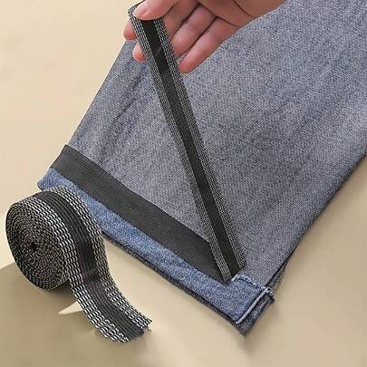 1 Roll Self-Adhesive Hem Tape, Adjustable Pant Leg Length, Clothing Accessory (This Product Requires A Steam Iron, Iron Temperature 160-180 Degrees. If You Don't Know How To Use It, Please Watch The Video For Detailed Instructions)